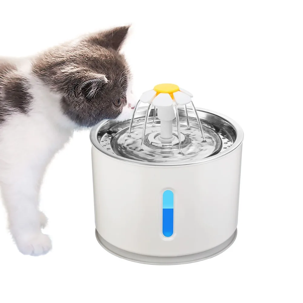 2.4L Автоматическая питомец собака кошка фонтан поилка со светодиодный электрический USB котенок, щенок, домашнее животное питатель Mute чаша питьевой диспенсер