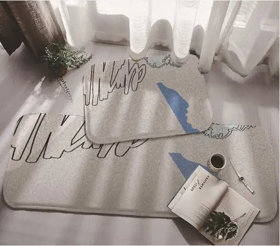 buy 0.6 CM Flannel Fabric INS New Long Kitchen Floor Mat Door Bathroom Mats Home Bedroom Doormat kids Mattress Baby Mattress