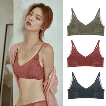 

Lingerie Japan and South Korea Summer Lace Thin Cup Beauty Back Seamless Gather Comfortable Underwear Ladies No Steel Ring Bra