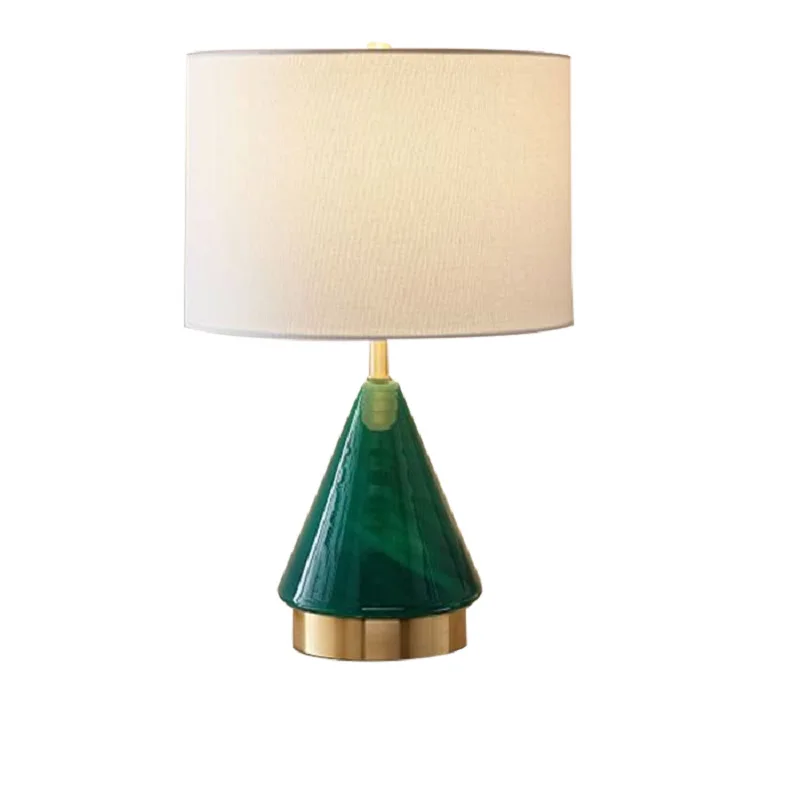 American Green Ceramic Triangle Glass Desk Lamp Bedroom Bedside Light Modern Simple Creative Fashion Personalized | Освещение