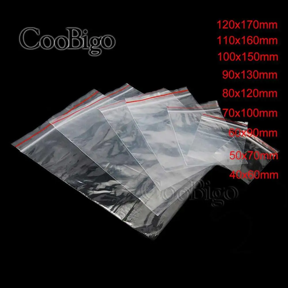 100 шт. Пластик Ziplock мешки Толстая вакуумная сумка для хранения мелкий прозрачный
