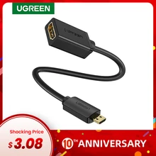 Ugreen микро-hdmi тип мужчин и hdmi женщина адаптер кабель м / ж конвертер конвертер для планшет пк мобильный телефон 1080 P(China)