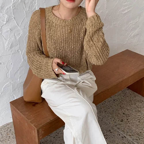 

women's sweater o neck thin New Autumn Winter Sweater Women Long Sleeve Pullover Women Basic Sweaters Women Knit Tops Femme