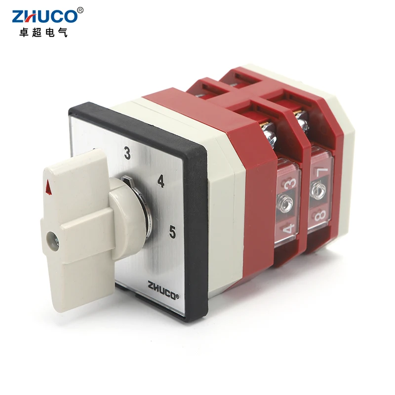 

ZHUCO LW12-16/F5672.2 16A Five Position Two Pole Control Circuit Rotary Cam Switch For Civil Air Defense Signal Control Box