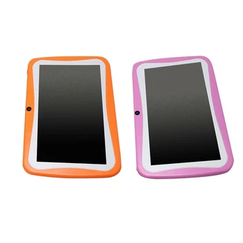 

2Pcs 7 Inch Kids Tablet Android Dual Camera WiFi Education Game Gift ,US Plug - Pink & Orange