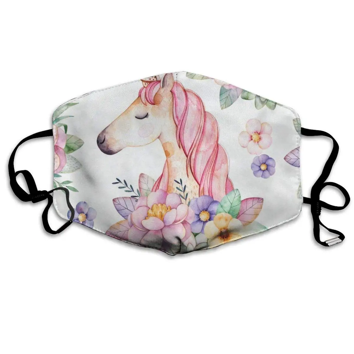 

Dustproof Washable Reusable Flowers Unicorn Mouth Cover Mask Respirator Germ Protective Warm Windproof Mask
