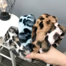 Diadema ancha de piel sintética con estampado de leopardo Vintage para invierno, diadema elástica con aro de pelo de felpa suave para mujer, para accesorios para el cabello(China)