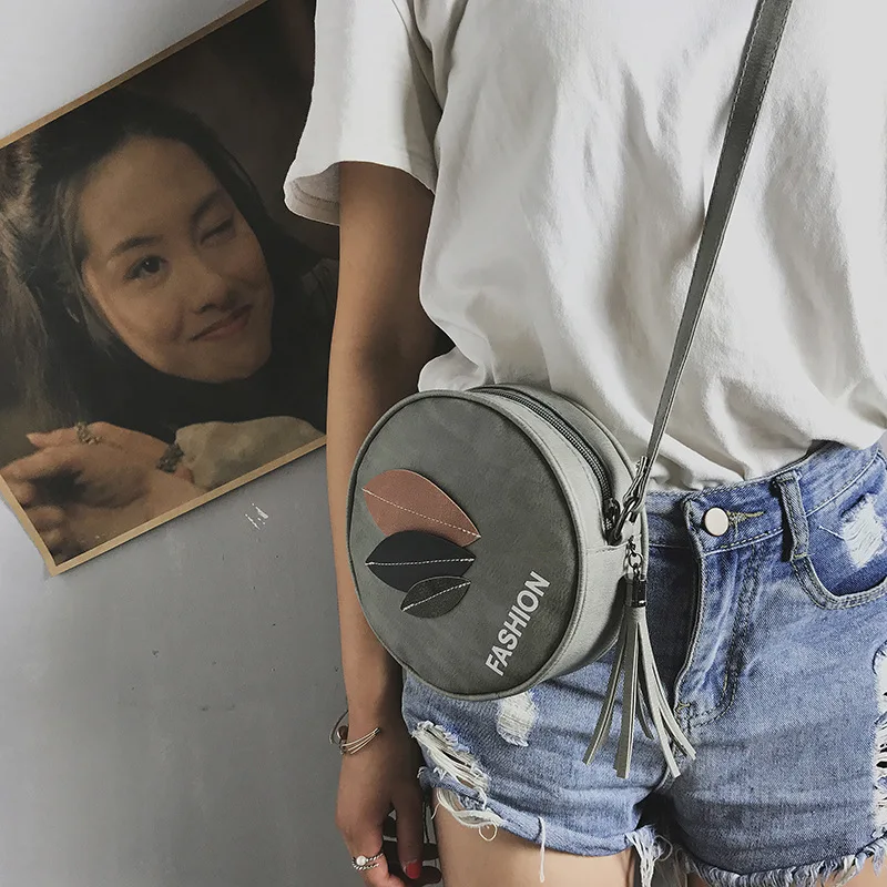 

WOMEN'S Bag 2019 New Style Tassels Small round Bag Women's Single-shoulder Crossbody Bag Mini Mobile Phone Bag