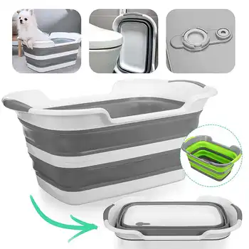 

Folding Baby Pet Shower Bathtub Mulit-Funtion Baby Bath Tubs Laundry Storage Basket Non-Slip Safety Home Accessories