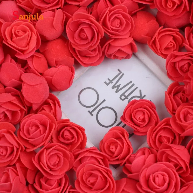 500 шт./лот ПЭ пена искусственный бутон розы 18 различных цветов лепестки роз Свадебный декор для комнаты Аксессуары RS08 - Цвет: Красный
