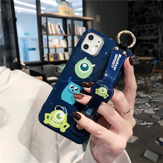 Disney Cartoon Mickey Minnie Mouse Daisy Donald Duck Wrist Strap Lanyard Phone Case For IPhone 12 Pro Max 11 7 8 Plus X XR SE XS Z05