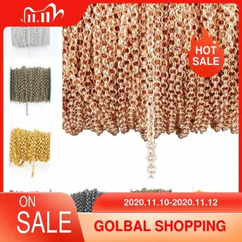

1M Open Link Ring Metal Chain 3.2mm,4.8mm,5.8mm Necklace Link Chain Necklace Black Color Choker Colar Jewelry Gifts