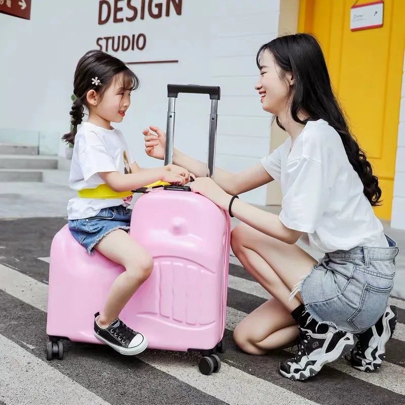 2" 24 дюймов детский багажный Спиннер чемодан на колесиках детская тележка для ручной клади дорожная сумка милый ребенок носить на багажнике подарок