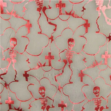 Хэллоуин красный горячего тиснения Таро ПОЛИЭСТЕР ПЛОСКАЯ ткань обработки сетки