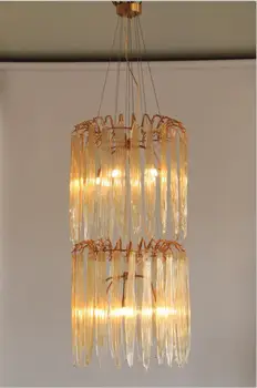 

Light luxury post-modern copper branch crystal chandelier French living room dining room lamp American minimalist designer villa
