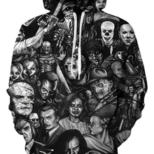 Harajuku Для мужчин 3d толстовки с черепами в стиле хип-хоп Уличная Для мужчин, трикотажная рубашка Джокера Милая Толстовка Пуловер Horror вeрхняя oдeждa с кaпюшoнoм 3XL 4XL