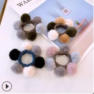 US $119.00 60pcslot DIY Multi Plush Simple Contrast Color Hair Clips Sunday Angora Yarns Rubber Bands Hair Styling Tools Accessories HA928