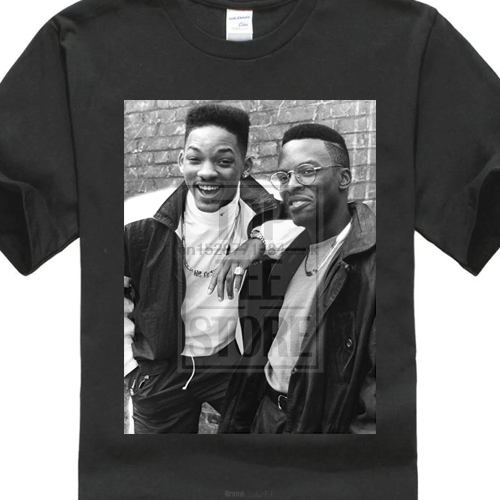 Новейшая Футболка с принтом Dj Jazzy Jeff And Will Smith Fresh Prince фото дизайн мужские футболки