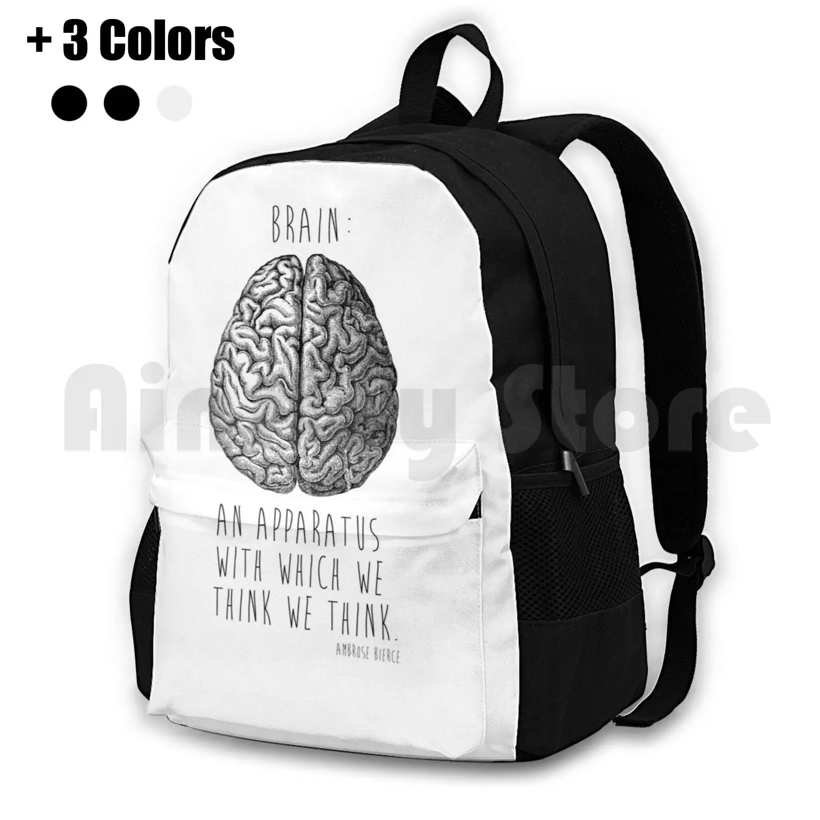 

Наружный походный рюкзак Brain, водонепроницаемый, для кемпинга, путешествий, черно-белый, смешные фразы с юмором