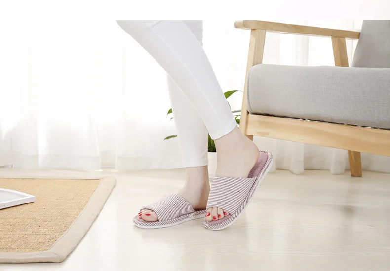 Xiaomi/пара хлопковых тапочек; женские летние льняные домашние тапочки с мягкой подошвой; нескользящая зимняя обувь для отдыха