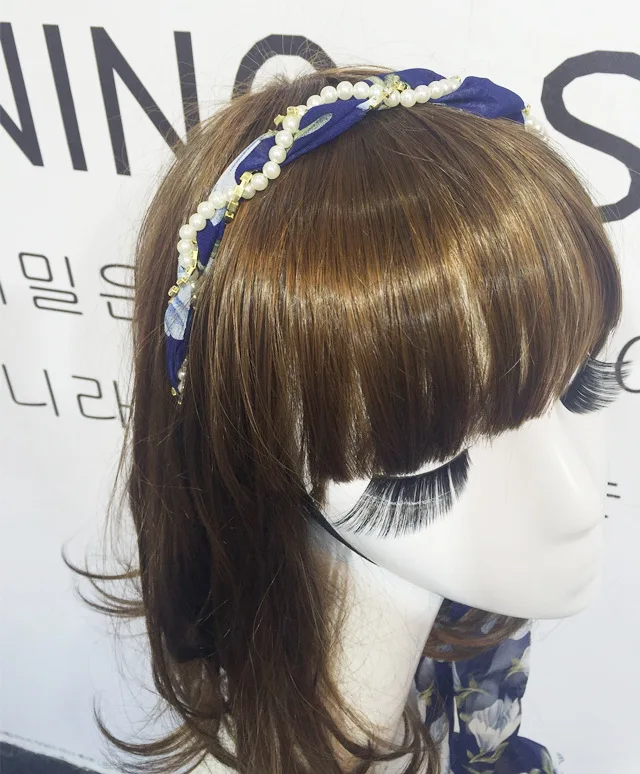 US $155.00 40pcslot DIY Simple Multi Drill Chain Pearl Head Bands Partysu Bowknot Ribbon HeadBands Hair Styling Tools Accessory HA989