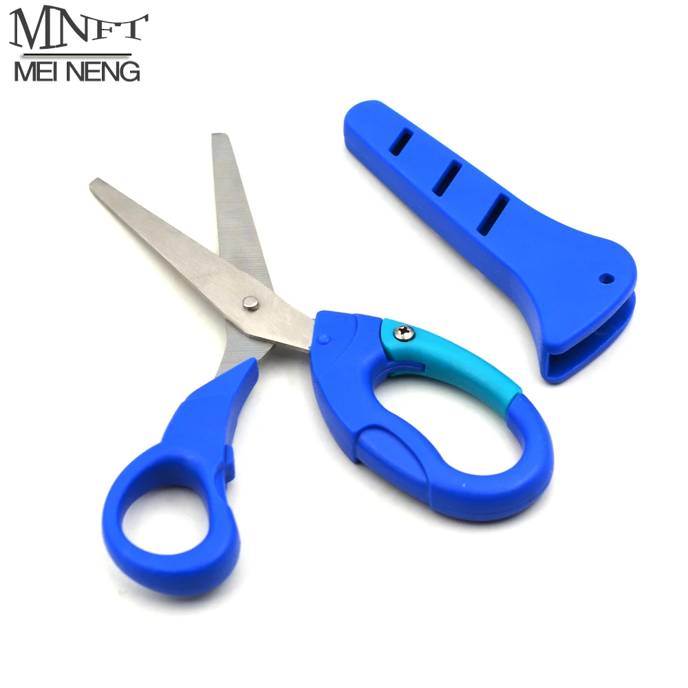 MNFT 1Pcs Fishing Heavy Duty Anti-Slip Serrated Edge Scissors Saltwater  Freshwater Braid Scissors Plastic Belt Case Sheath