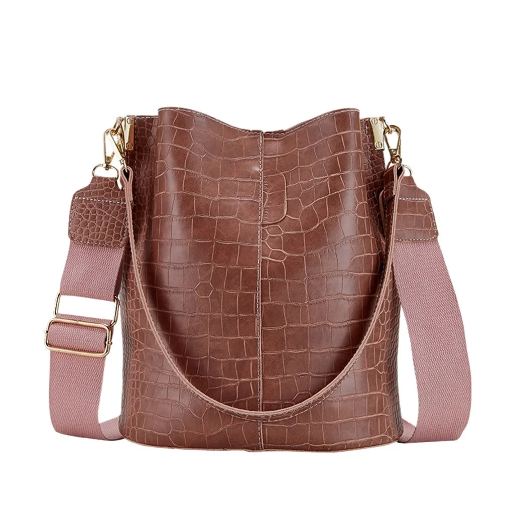 

handbags women fashion ins ultra fire retro Stone Pattern wide shoulder strap messenger bag purse simple style Crossbody Bags#FX