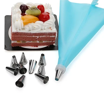 

50Pcs/Set Silicone Kitchen Accessories Icing Piping Cream Pastry Bag 48 Stainless Steel Nozzle Set DIY Cake Decorating Tips Set