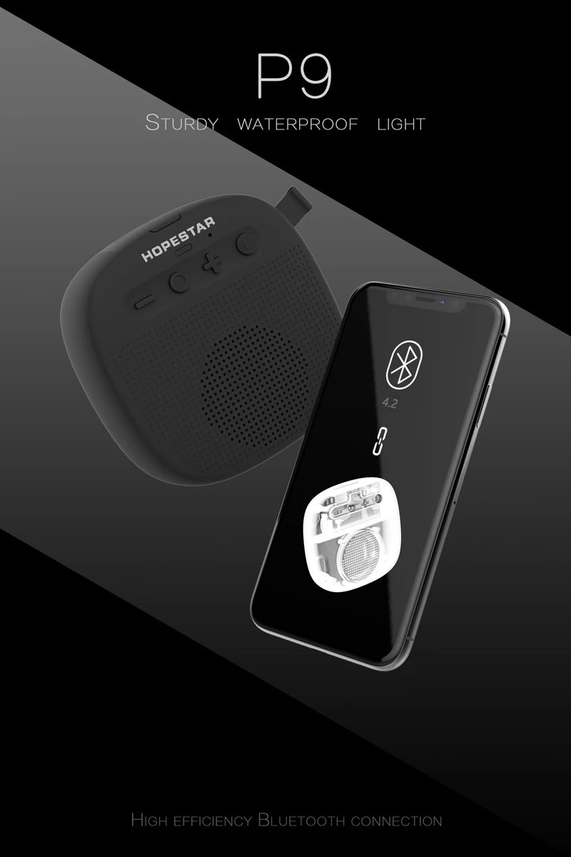 HOPESTAR P9 Bluetooth мини беспроводной динамик открытый велосипедный портативный fm-радио бас многофункциональный внешний аккумулятор светодиодный светильник динамик s