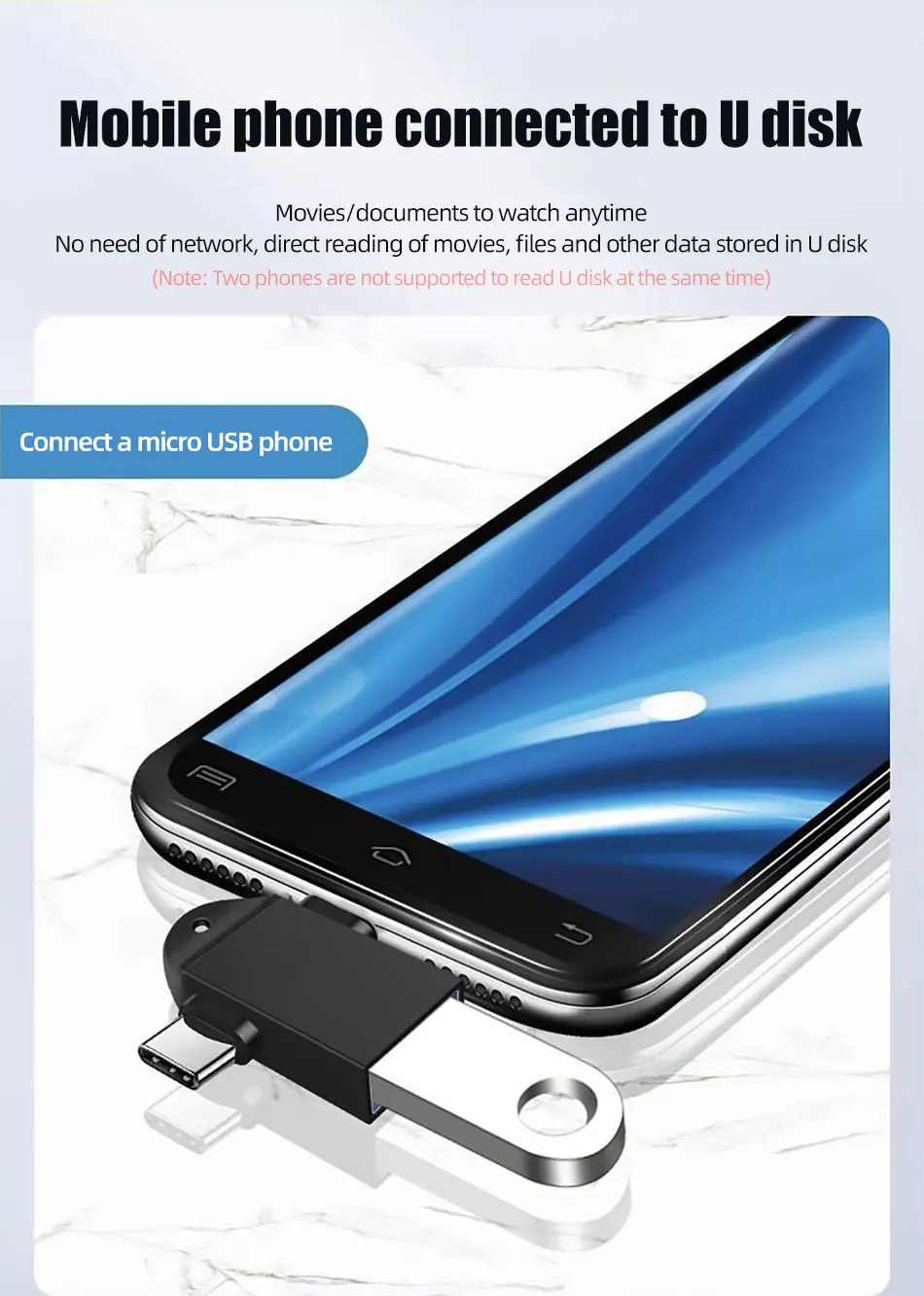 ihuigol 2in1 Type-C OTG Phone Adapter Micro USB Male To USB 3.0 Female Connector For Macbook Pro Xiaomi mi 9 Samsung S10 Adapter (2)