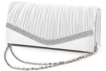 

NEW-Women's Handbag Bridal Handbag Chain Lady's Evening Party Jewelery Chain (White)