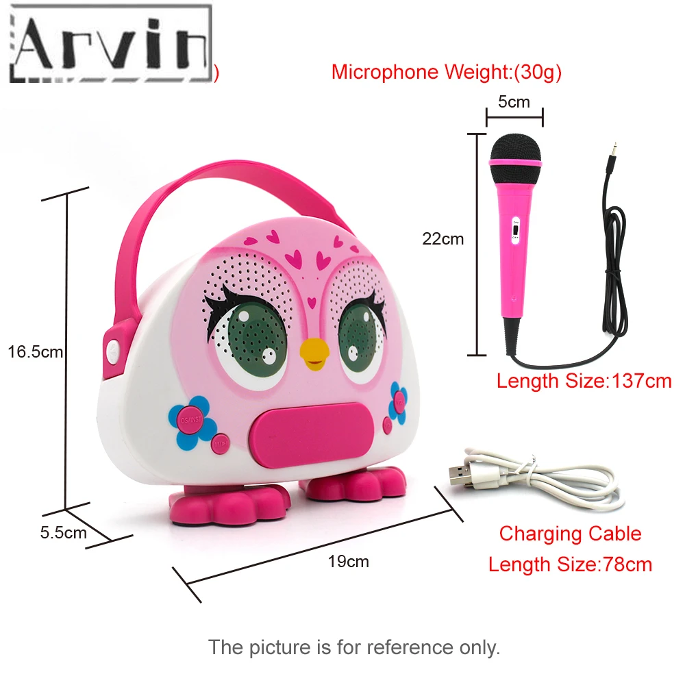 Portable Bluetooth Kids karaoke Machine With Microphone Cartoon Singing speaker For kids Karaoke Sing Along Speaker For Children