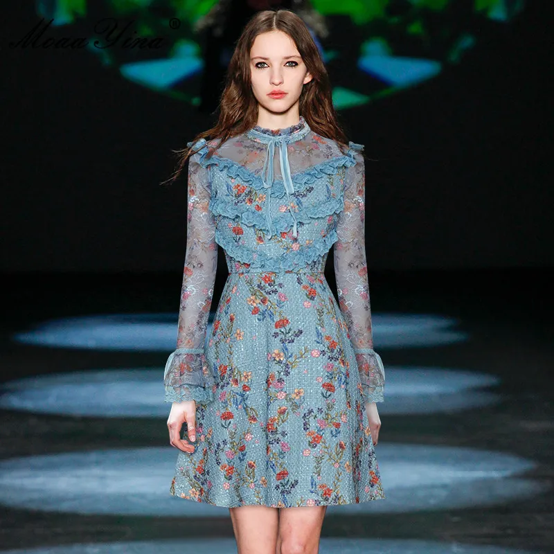 MoaaYina Fashion Designer dress Autumn Women's