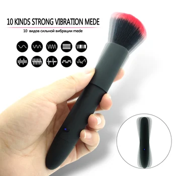 Rechargeable 10 Speed Vibration Vibrator Massage Stick Magic Wand Make Up Brush Female Intimate Adult Toys for Couple 5