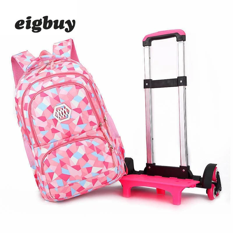 

Removable Children School Bags With 6 Wheels Backpacks For Girls Trolley Backpack Kids Wheeled Bag Bookbag Travel Luggage
