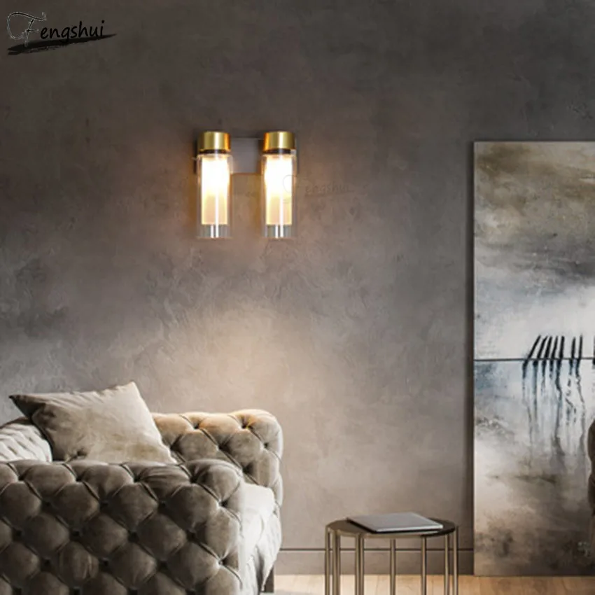 

Postmodern Wall Lights LED All Copper Personality Luxury Living Dining Room Aisle Staircase Light Bedroom Bedside Deco Luminaria