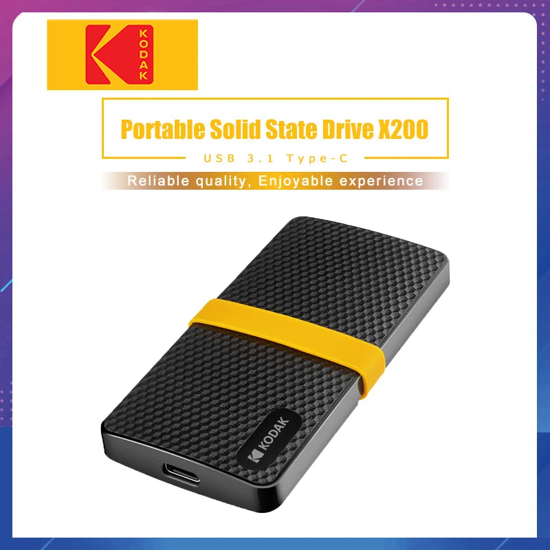 Kodak X200 цифровой портативный жесткий диск 256 ГБ 512 1 ТБ Тип C внешний 3 оригинальный