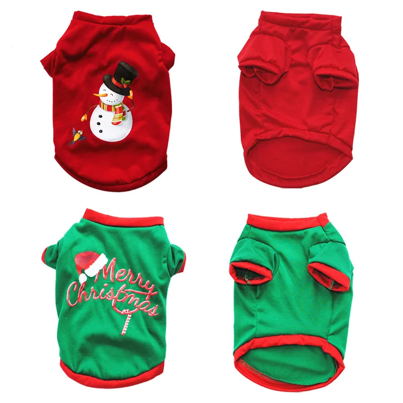 Рождественская Одежда для собак мягкая рубашка жилет щенков костюм Санта Клауса