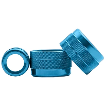 

3Psc AC Climate Control Radio Volume Knob Blue Ring Covers Trim for X5 X6 F15 F16