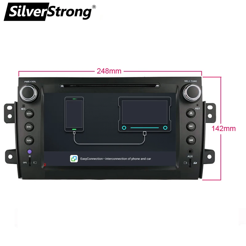 SilverStrong 2Din Android9.0 автомобильный DVD для SUZUKI SX4 Mp3 аудио DVD для FIAT Sedici навигация gps SX4 для Suzuki стерео DSP