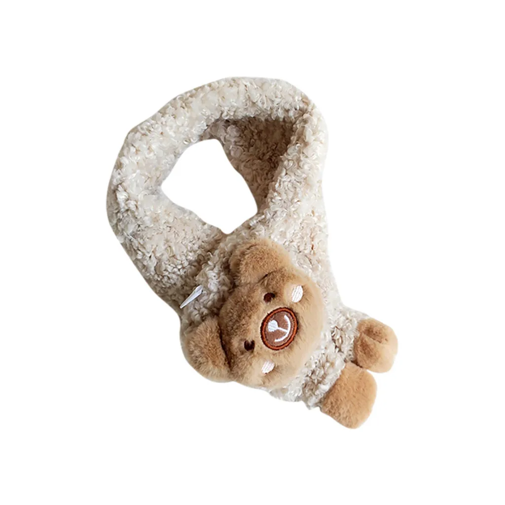 Осенне-зимний модный цветной шарф унисекс с медведем, детский теплый шарф, детский кашемировый мягкий шарф с рисунком Kawaii* 1
