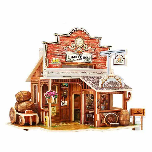 Детские игрушки, Пазлы 3D, Строительные Деревянные игрушки для дома, деревянные игрушки, пазлы для детей, Монтессори, игрушки brinquedos