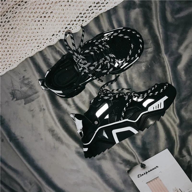 Высококачественные кроссовки для женщин; Уличная обувь для бега; прогулочная обувь; амортизирующая обувь на платформе; дышащая обувь; filas; zapatos de mujer; ZD-212 - Цвет: Черный