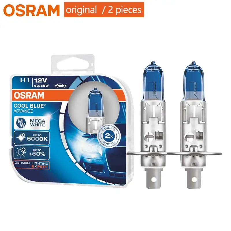 OSRAM H1 Галогенная холодная синяя передняя фара автомобиля противотуманная + 50%