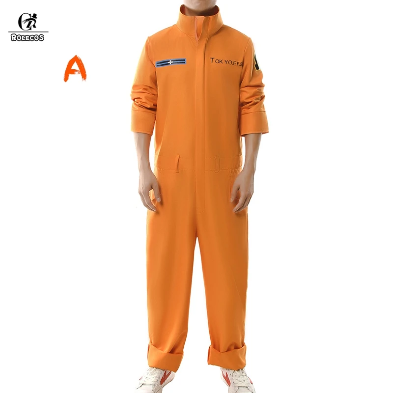 Jumpsuit A ROLECOS Fire Force Shinra Косплей Костюм Enen no Shouboutai аниме косплей мужской женский комбинезон костюм Kusakabe Maki Oze - Цвет: Jumpsuit A