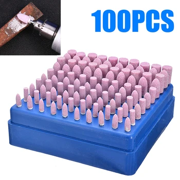 

100pcs Rotary Polishing Wheel Grinding Head Abrasive Stone 3mm Shank Wood Polishing Wheel Tool Kits For DIY Polished Engraving