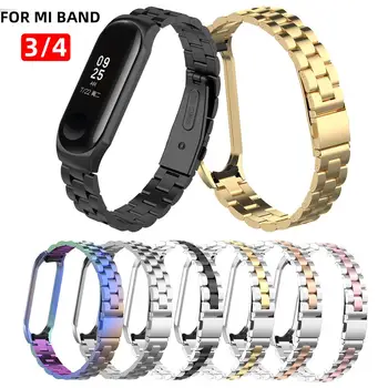 

For Mi Band 4 3 Replacement Metal Strap Wrist Stainless Steel Bracelet Wristbands MiBand 3 strap for Xiaomi mi band 4+Metal Case