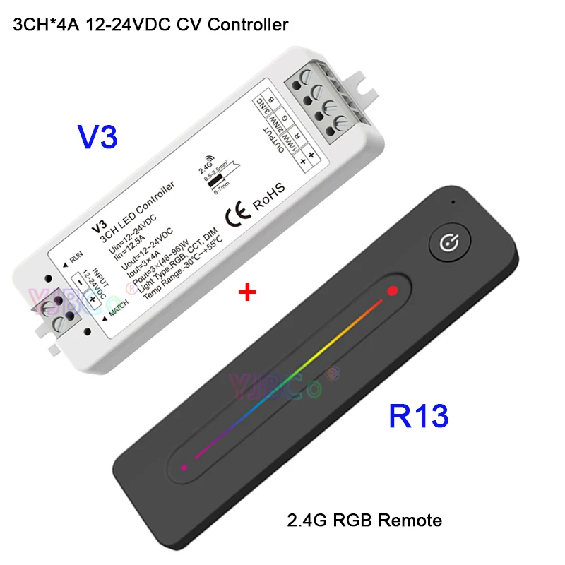 R13 and V3 Ультратонкий сенсорный слайд R11 R12 R13 Одноцветный/CT/RGB RF 2,4G пульт дистанционного управления работают с V1 V2 V3 приемник для светодиодный полосы - Цвет: R13 and V3