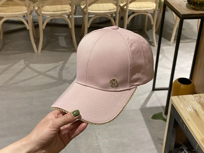 Letter M Rhinestone Women Baseball Cap 2020 New Female Solid Outdoor Autumn Adjustable Embroidered Hip-hop Hats Summer Sunhat08