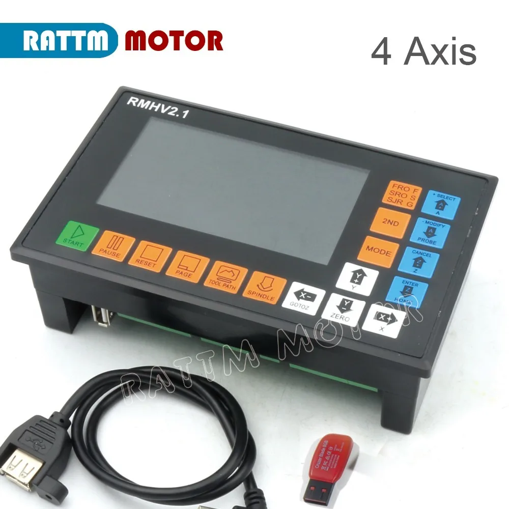 RU корабль 4 осевой PLC контроллер 500 кГц off-line& Кулон Маховик& аварийная остановка для ЧПУ Маршрутизатор Гравировальный фрезерный станок